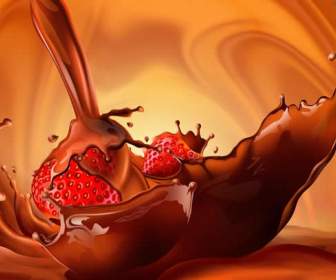 Schokolade Erdbeer Psd
