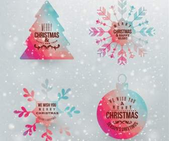 ícones De Etiqueta De Floco De Neve De Natal Natal