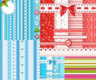 Christmas Lace Striped Background