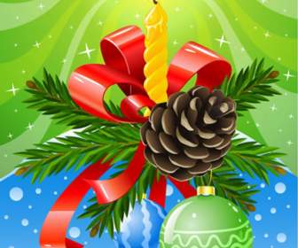Christmas Pine Cones And Hanging Ball