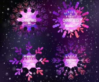 Weihnachts-Schneeflocke-Aufkleber-icons