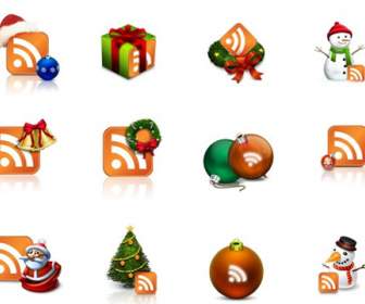 Christmas Style Rss Subscription Icon Png