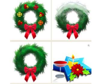 christmas wreaths png icons