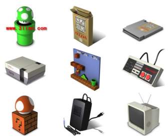 classic nintendo video game icons