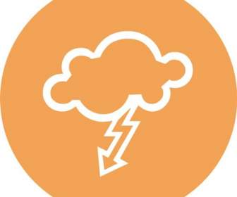 Clouds Lightning Bolt Icon