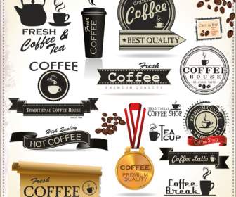 Kaffee-Designelemente
