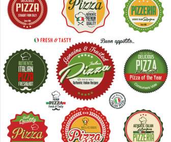 Etichetta Di Pizza Di Colore
