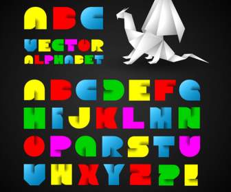 彩色的折紙字母