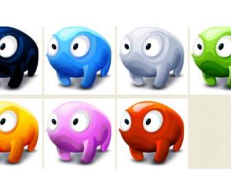 五顏六色的動物 Png 圖示