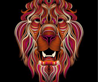 Colorful Lion Lines