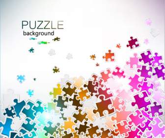 Colorful Puzzle Squares Background