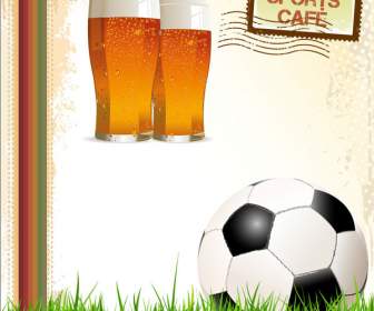 創意啤酒和足球海報