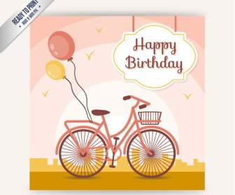 Cartão De Aniversário Criativo Da Bicicleta