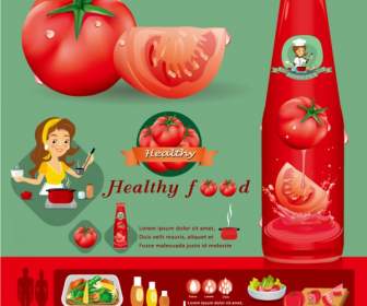 Creative Cartoon Ketchup Advertisement Design