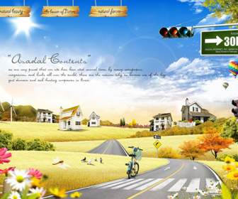창조적인 색상 웹사이트 디자인 템플릿 Psd 템플릿