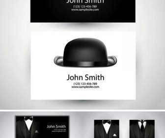 творческие джентльмен дизайн визитной карточки в шляпу