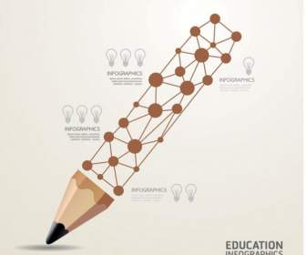 創造的な鉛筆電球グラフ