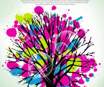 current abstract tree color ink backgrounds psd layered templates
