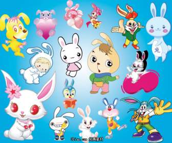 Cute Cartoon Rabbit Psd Material