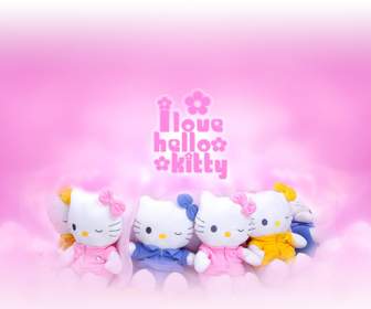 Cute Hellokitty Background Psd Material