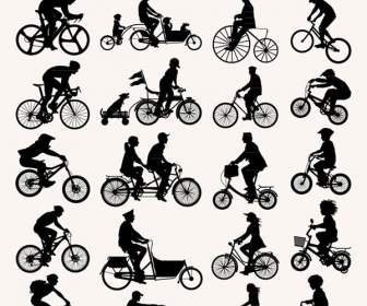 Radfahrer Eine Vielzahl Von Bewegungen