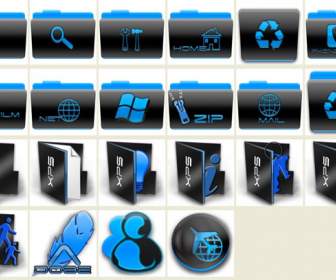 Dunkel Blau Stil Desktopsymbol Png