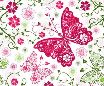 Schillernde Schmetterlinge Muster Hintergrund