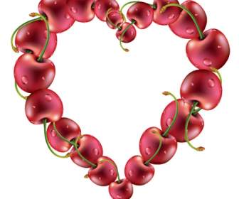 Corazón De Manzana Cereza Deliciosa Fruta