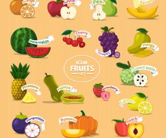 ícones De Fruto Delicioso