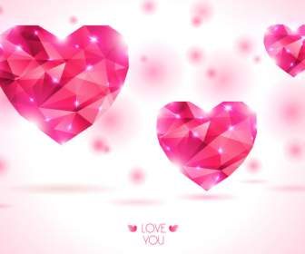 Diamond Hearts Romantic Backgrounds