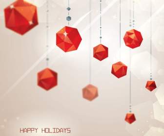 Dimensional Ornaments Gradient Holiday Cards