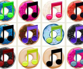 donut music series of png icons