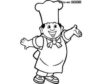 drawing a cartoon chef psd material