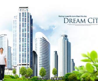 dream city psd layered material