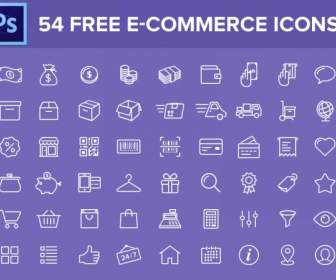 E Commerce Tema Icon Psd Bahan