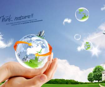 earth in hand business concept design psd material