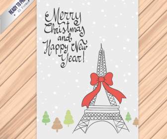 Thiệp Giáng Sinh Tháp Eiffel