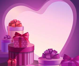 Fond Violet Boîte Cadeau élégant
