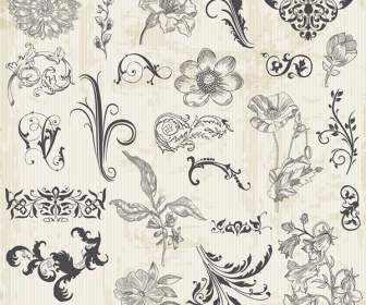European Flowers And Traditional Pattern