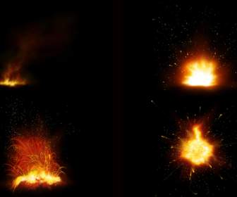 explosion flames psd material