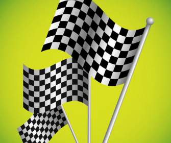F1 賽車黑白方格的旗