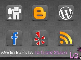 有名な Web2 と Sns サイトのロゴ グレー質感の丸いアイコン