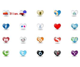 Berühmte Webseite Herzförmige Logo Symbol
