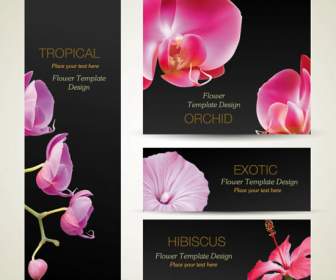 패션 꽃 배경 비즈니스 카드