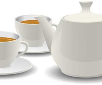Feine Weiße Porzellan-Tee-set
