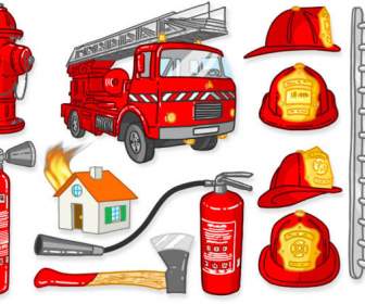 Fire Fighting Equipment Icons
