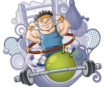 Fitness Cartoons Characters