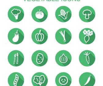 Flache Gemüse Symbole