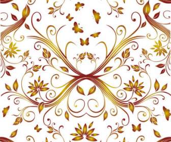 Flower And Butterfly Pattern Background