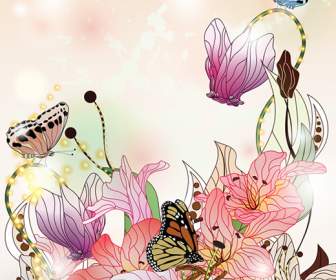 Kwiat Motyl Ilustracje